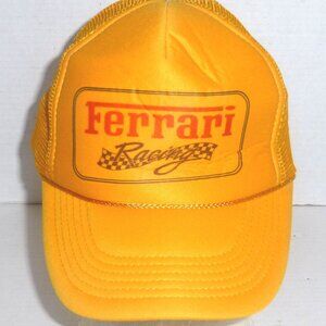 VTG Nissun Ferrari Racing Snapback Adjustable Trucker Hat w/Mesh & Rope READ